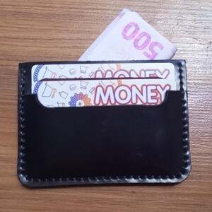 Carteira para cartão, porta-cartões fino, porta-cartões de couro minimalista, presente para ele, carteira de couro feita à mão, porta-cartões de viagem, carteira com compartimento para cartão.