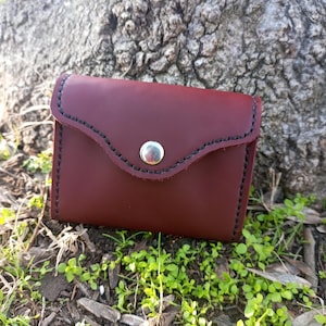 Porte-monnaie artisanal pour cartes de crédit, pochette pour cartes et pièces de monnaie pour femme, mini porte-cartes en cuir de vachette, petit sac à main en cuir, petit portefeuille à fermeture éclair pour femme