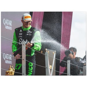 Canvas Print, Nico Hulkenberg Podium at 2025 British Grand Prix, Formula 1 Wall Art Decor, Motorsport Racing Poster, Matte Artwork Gift,