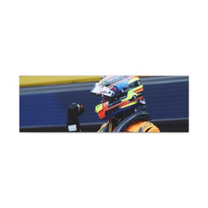Canvas Wall Art, Oscar Piastri 2025 Belgian Grand Prix Winner, 25&quot; Stretched Matte Print, Racing Fan Gift, Formula 1 Decor, Motorsport