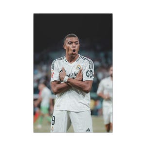 Kylian Mbappé Matte Canvas Art - Sports Wall Decor, Football Gift, Home Decor, Fan Art, Soccer Poster