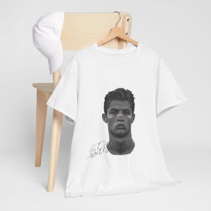 Cristiano Ronaldo T-shirt Unisex T-shirt i kraftig bomull, Fotbollsfangåva, Sportkläder, Fotbollsspelaretröja, Atletiska Kläder bild 5