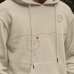 Simple Sunfish Drawing Unisex Hoodie - Fun and Quirky Fish Design, Beach Tee