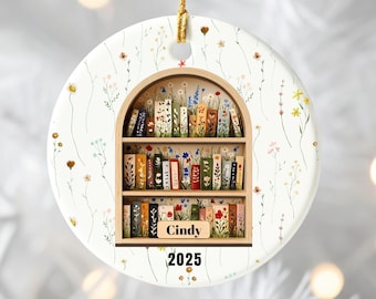 Adorno navideño para estantería, adorno para club de lectura, regalo para árbol de Navidad para amantes de los libros, amantes de los libros y amantes de los libros.