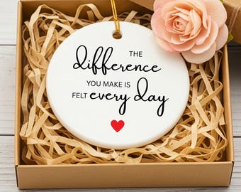 Difference Maker Ornaments, Custom Thank You Gift, Teacher Gift, Employee gift, Coworker Gift, Appreciation Gift, Gift for Friend