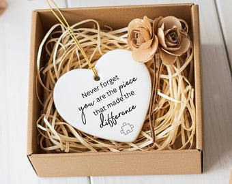 Personalized You Are The Piece That Made The Difference Ornament, Teacher Appreciation Gift, Thank You Keepsake