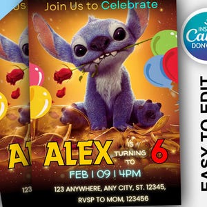 Modèle modifiable d'invitation de fête d'anniversaire de point, invitation d'anniversaire de dessin animé, invitation de partie de piscine d'anniversaire de point, evite d'anniversaire de point