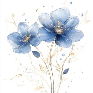 10 imágenes prediseñadas de flores abstractas 2, impresión de flores, imágenes prediseñadas de acuarela imprimibles, PNG de alta calidad, descarga digital, manualidades de papel, revistas basura