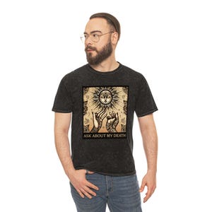 NDE Design (Mineral Wash Shirt) | Near Death Experience, Spiritual Transformation, Survivor, Unisex T-Shirt, Symbolic Apparel, Mysterious