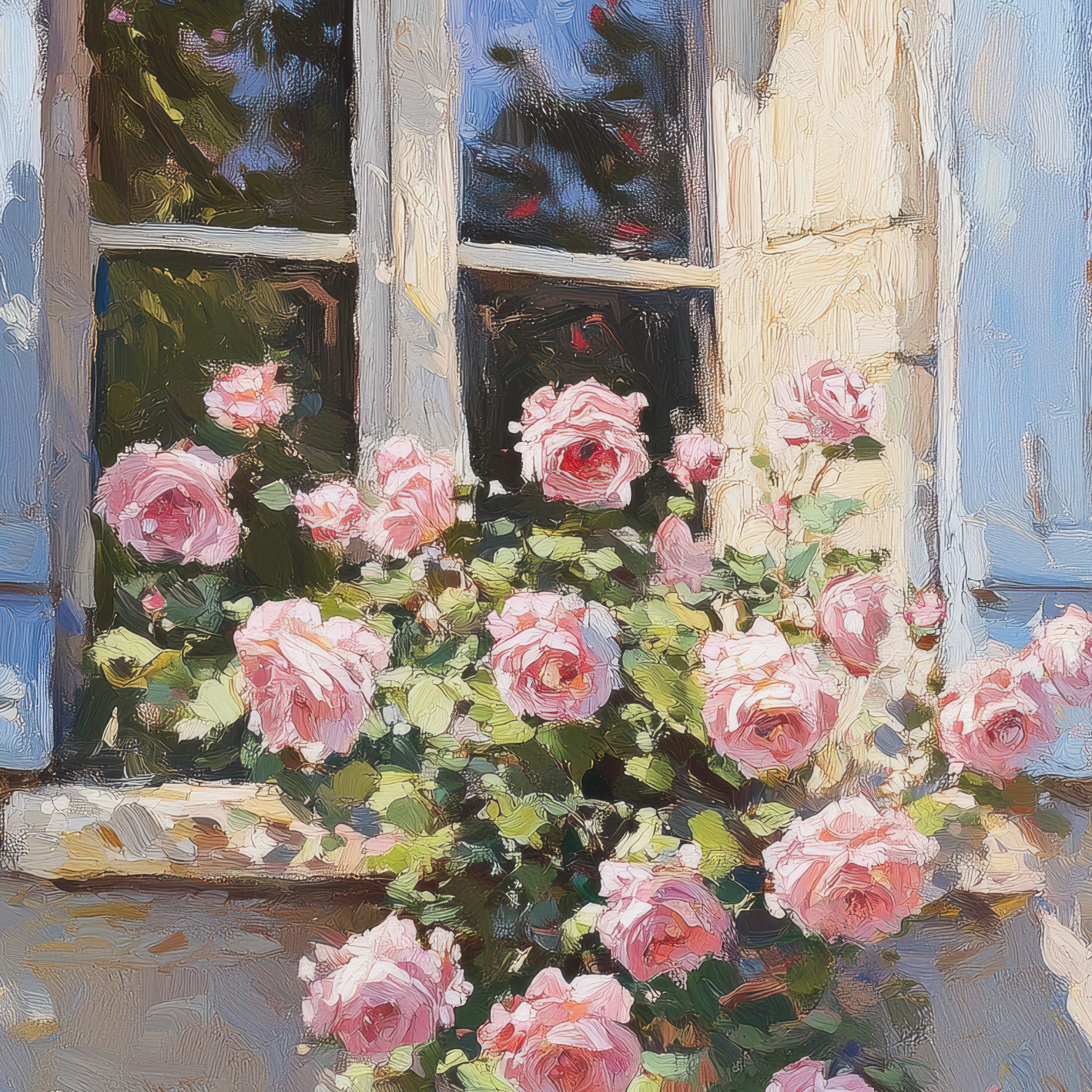 Pink Rose Painting, French Cottage Decor, Vintage Floral Art Print ...