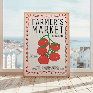 Rustic Tomato Illustration: Vintage Farmhouse Kitchen Art Print (Digital Download)