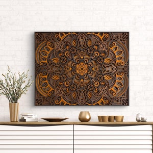 3D Wooden Mandala Wall Art: Layered Boho Decor