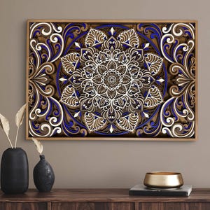 Mandala Wall Art, 3D Layered Wood Decor, Laser Cut Plywood Sculpture, Boho Wall Hanging, Handcrafted Gift for Mom, Birch Mandala Panel