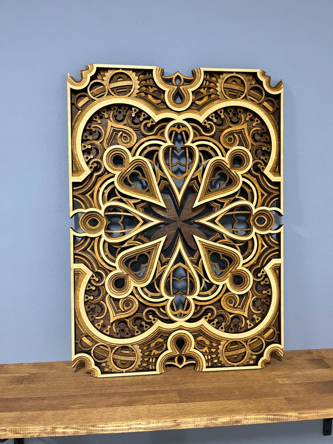 Handcrafted Layers Layered Wall Art, Handcrafted Mandala, Multi-layer Wooden Panel, 3D ...
