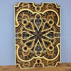 3D Wooden Mandala Wall Art: Layered Laser Cut Boho Decor