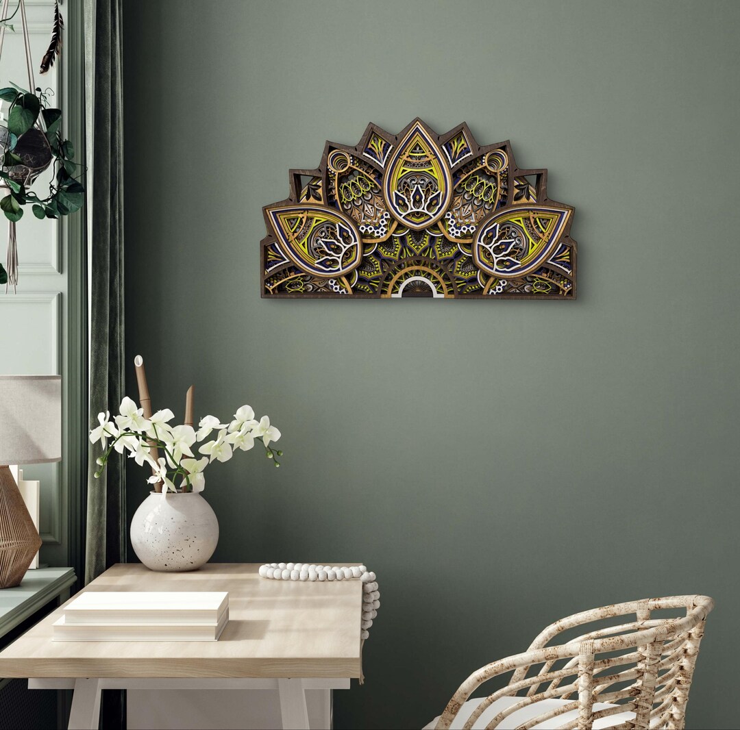 3D Mandala Wooden Wall Art: Sacred Geometry Boho Decor - Etsy