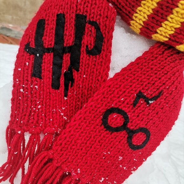 Harry Potter Inspired Gryffindor scarf, Wizard Scarf, Hogwarts School Scarf, Red and Yellow