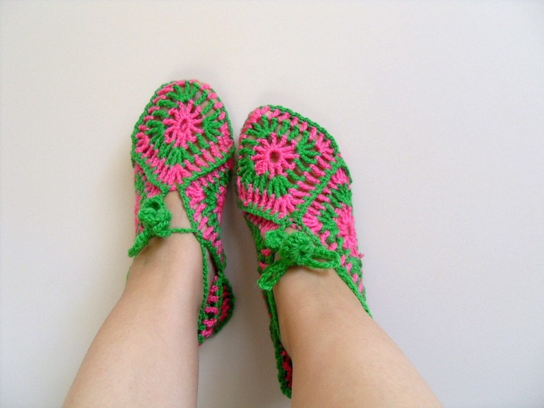 SALE Home Slippers Valentines Day Gift Pistachio Green And Pink Square Slippers Soft Cute Baby Lime Peridot Grass image 4