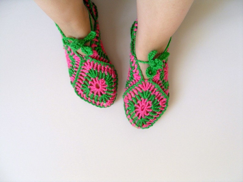 SALE Home Slippers Valentines Day Gift Pistachio Green And Pink Square Slippers Soft Cute Baby Lime Peridot Grass image 2