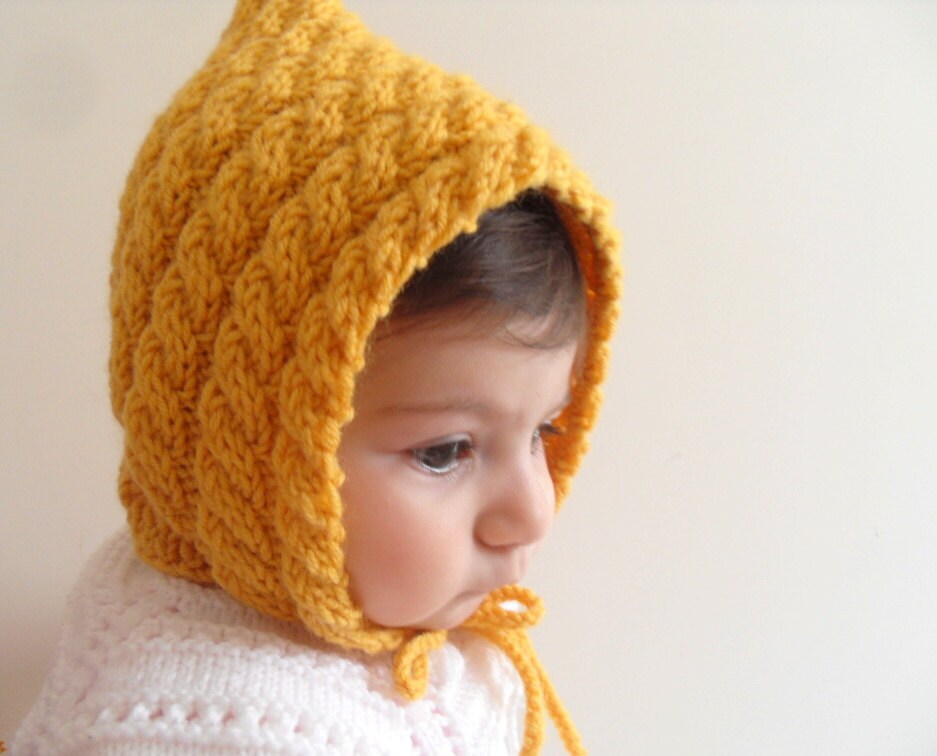 SALE Knitted Baby HatMustard Hat Cable Knit Baby Hat Chunky Etsy