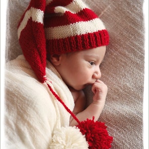 Baby Santa Hat set, Baby Christmas Hat and diaper cover, Christmas Hat, Newborn Christmas Hat, Elf Hat, Newborn Photo Prop Clothing image 2