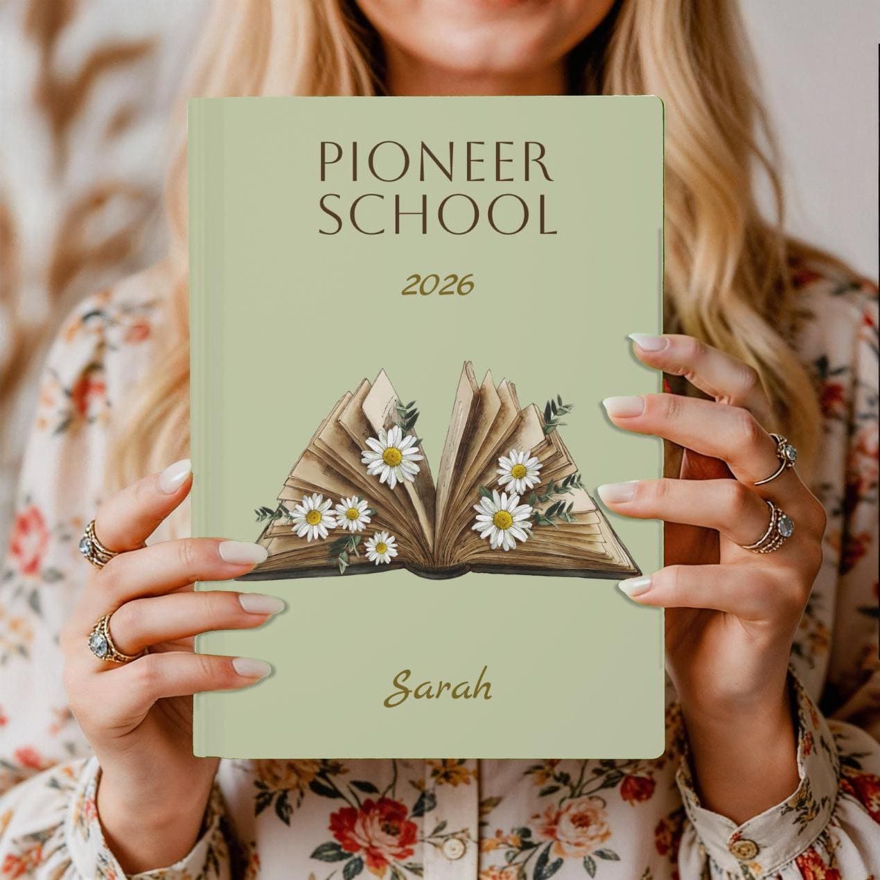 Custom Pioneer School 2026 Personalized Notebook JW Journal with Flowers, JW Gifts, Study Hardcover Spiral Notebook, Ministry Supplies