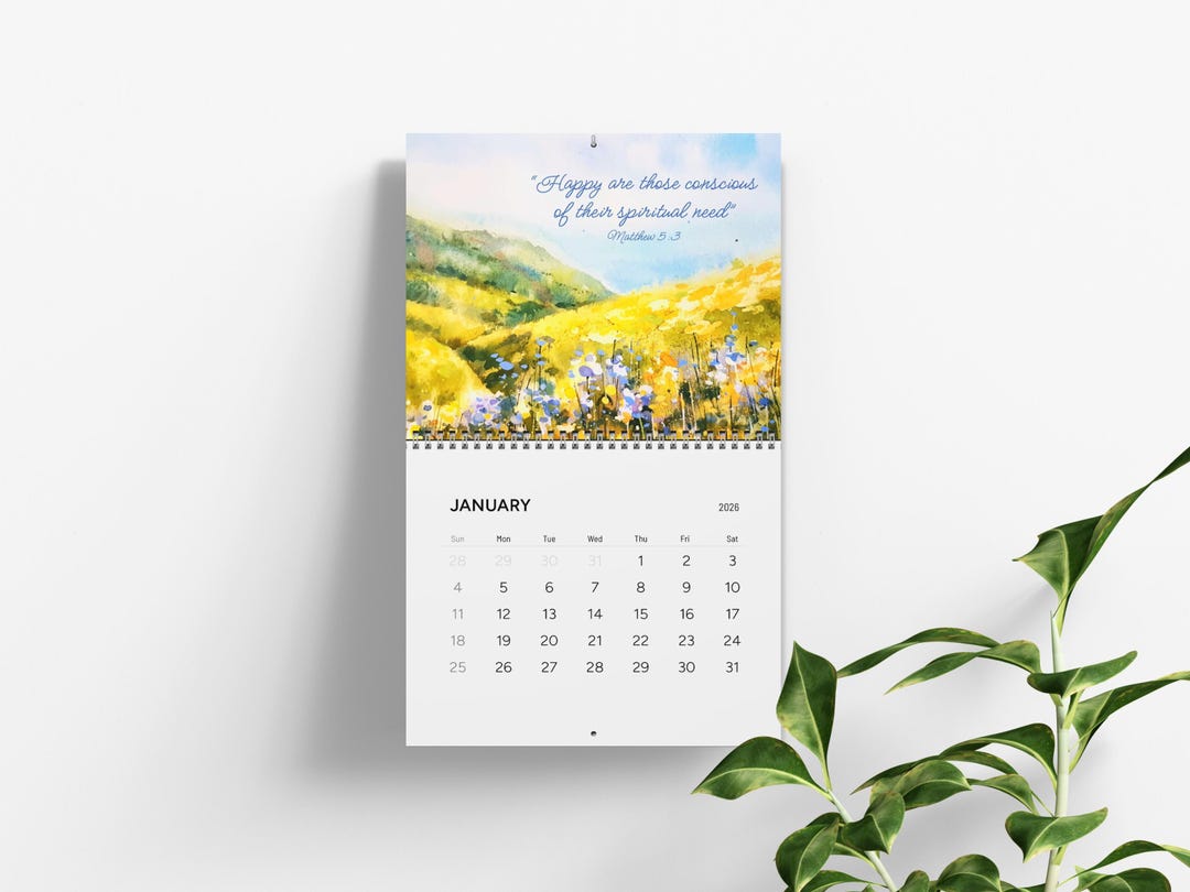 Buy 2026 JW Wall Calendar - 2026 Year Text, Matthew 5:3 - Ministry ...