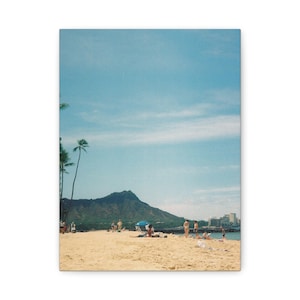 Waikiki Beach Vintage Photo, Wall Art Decor, Retro Home Decoration, Nature Landscape Picture, Tropical Island Poster