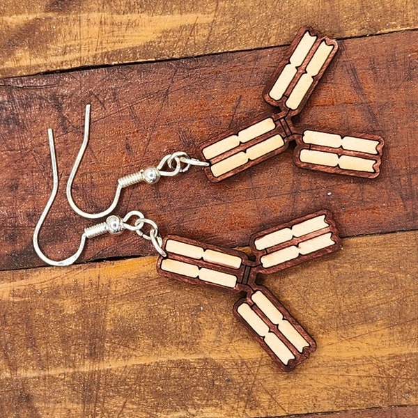 Wooden antibody earrings