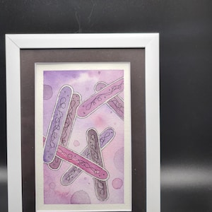 Mycobacterium tuberculosis watercolor print  - Framed