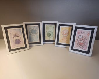 Immune cells watercolor print - Framed