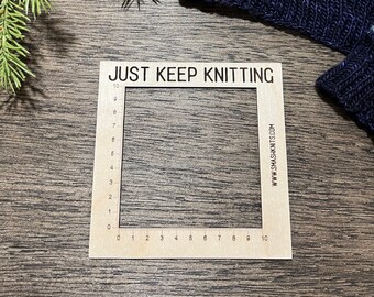 Regla de abedul báltico: herramienta para muestras de tela para tejer y hacer crochet ¡SIGUE TEJIENDO!