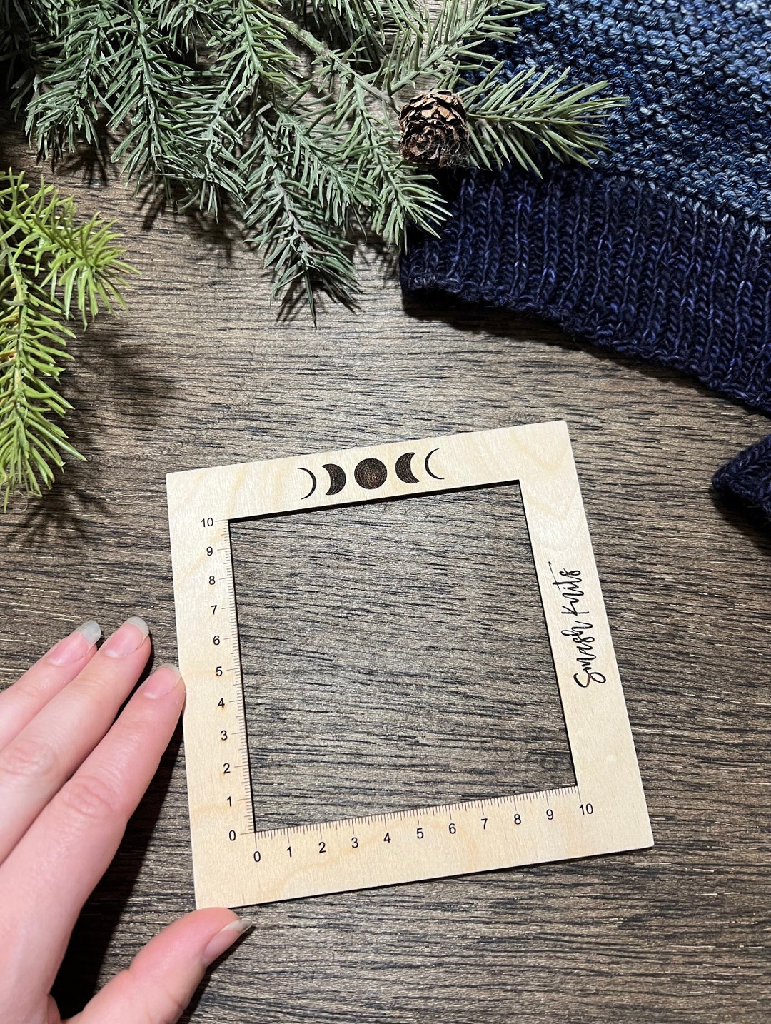 Baltic Birch Gauge Ruler - Knitting and Crochet Fabric Swatch Tool - Etsy