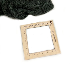 Wooden Knitting and Crochet Gauge Ruler Tool for Crafters Themed Gift, Baltic Birch Yarn Ruler Love That Gauge Christmas 2024