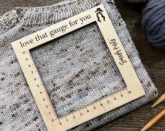 Regla de abedul báltico: herramienta para muestras de tejido de punto y crochet