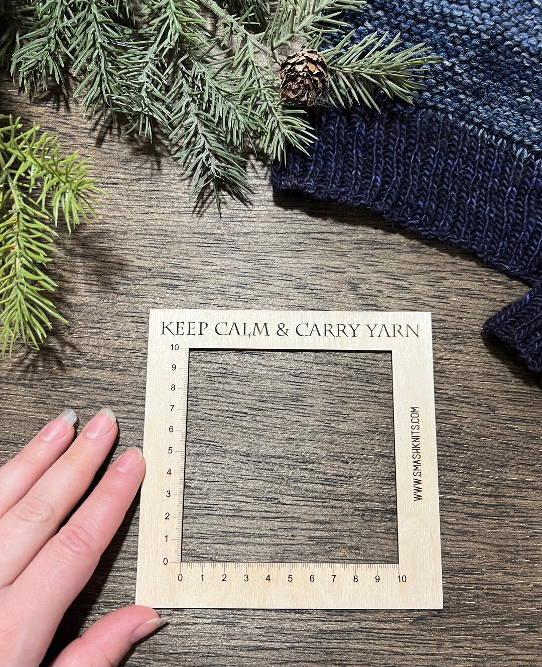 Wooden Knitting and Crochet Gauge Ruler Knitting Themed Gift, Baltic ...
