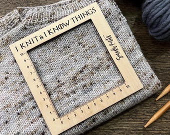 Knitting Gauge Ruler Baltic Birch Knitting and Crochet Tool