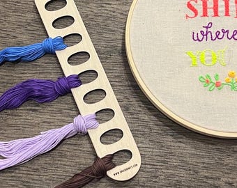 Wooden Embroidery Floss Holder - Tool for Embroiders and Stitchers