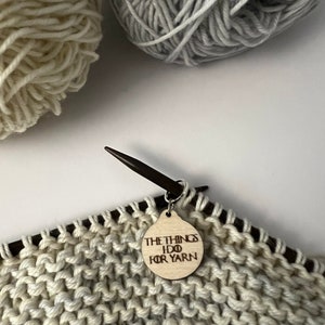 Wooden Stitch Marker Set Game of Throne Inspired Punny Knitting and Crochet Tools image 4