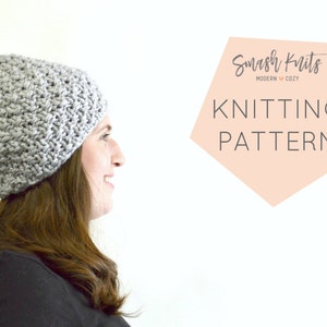 Instant Download Knitting Pattern - Womens Hat Pattern - Knit Slouch Hat Pattern - Slouch Hat Pattern  Unisex Hat Pattern Knit Hat Pattern