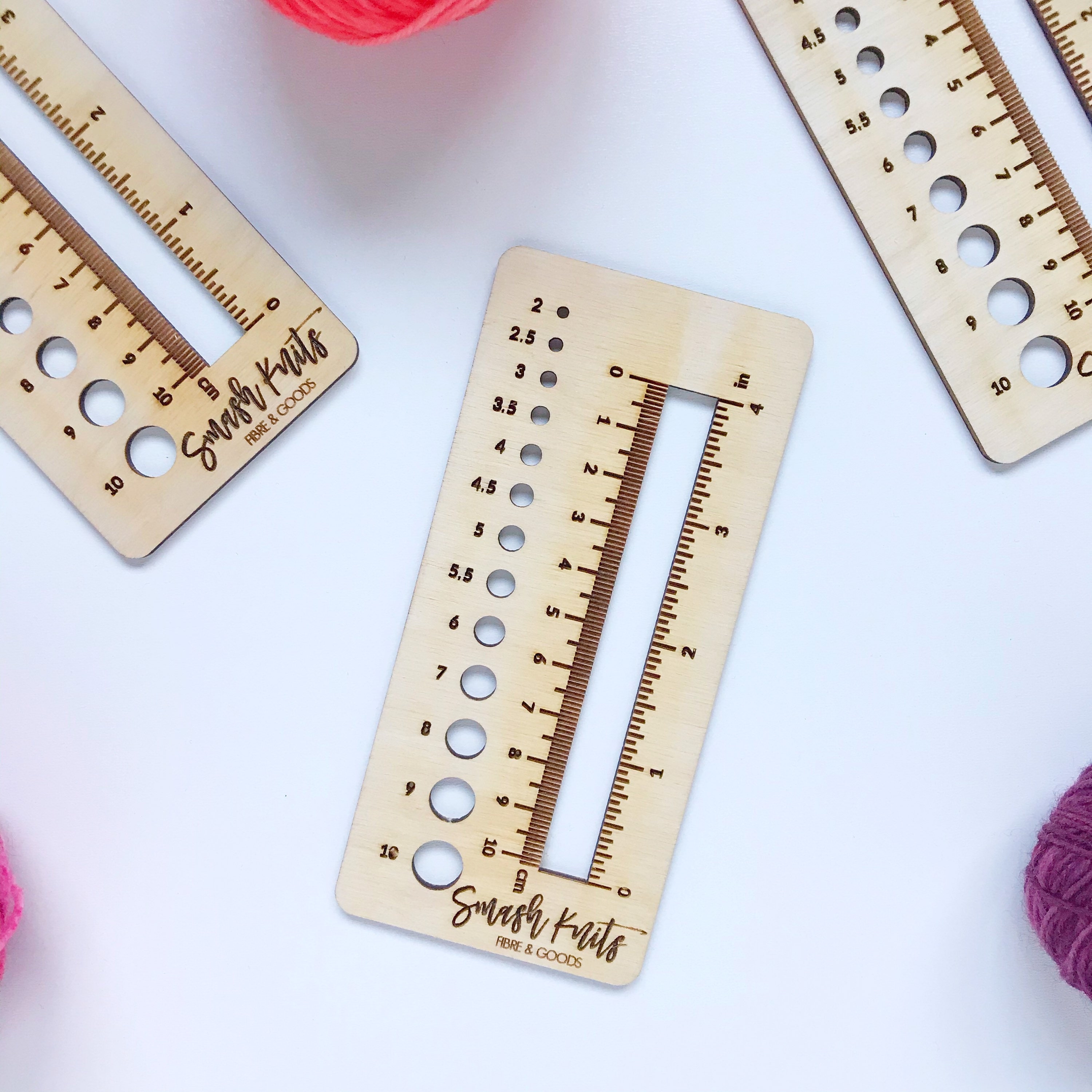 Wooden Knitting and Crochet Gauge Ruler Needle Sizer Knitting - Etsy