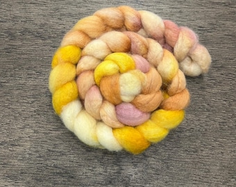 YELLOWS Hand Dyed Spinning Fibre BFL Top Non Superwash