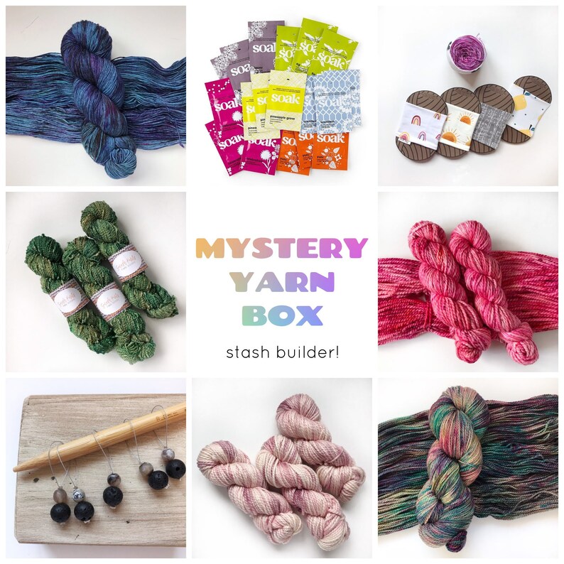 Hand Dyed Yarn Mystery Box Stash Enhancement Surprise 300 Etsy