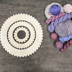 Wooden Circle Loom Weaving Set Gift for Crafters Fiber Arts Gift Set