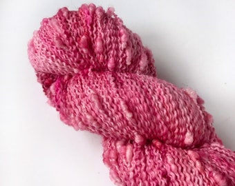 Hand dyed yarn “LOTSA FIZZ” Red Pink Orange textured fingering weight SW yarn, 100 grams, ready to ship