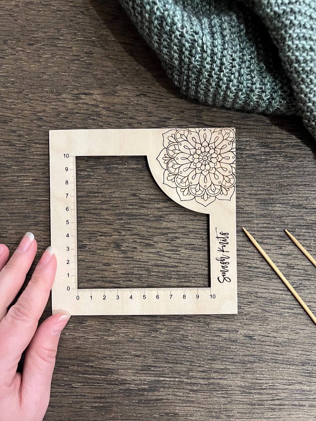 Knitting Gauge Ruler Baltic Birch Knitting and Crochet Tool - Etsy