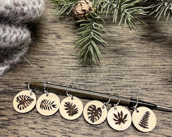 Wooden Knitting and Crochet Stitch Marker Set - PLANT LOVER
