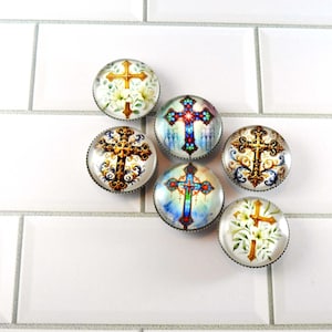 Decorative Cross – Glass Magnet Set of 6