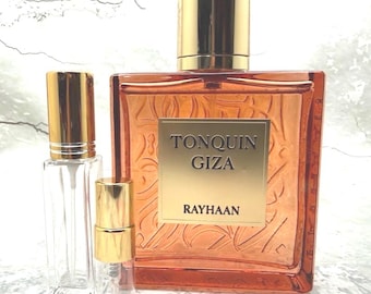 Muestra de Rayhaan Tonquin Giza - Almendra y vainilla especiadas - Decantación de perfume árabe de Oriente Medio