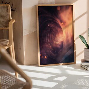 Cosmic Vortex Digital Art Print | Abstract Celestial Tunnel | Futuristic Sci-Fi Wall Décor